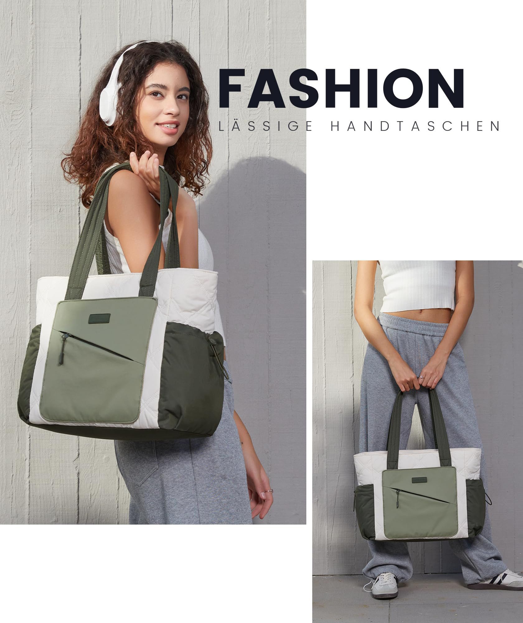 Zaewry Umhängetasche Shopper Tasche Damen Groß, Arbeitstasche Leicht Handtasche, Laptoptasche Schultasche, Bürotasche Lehrertasche – Bild 2 von 5