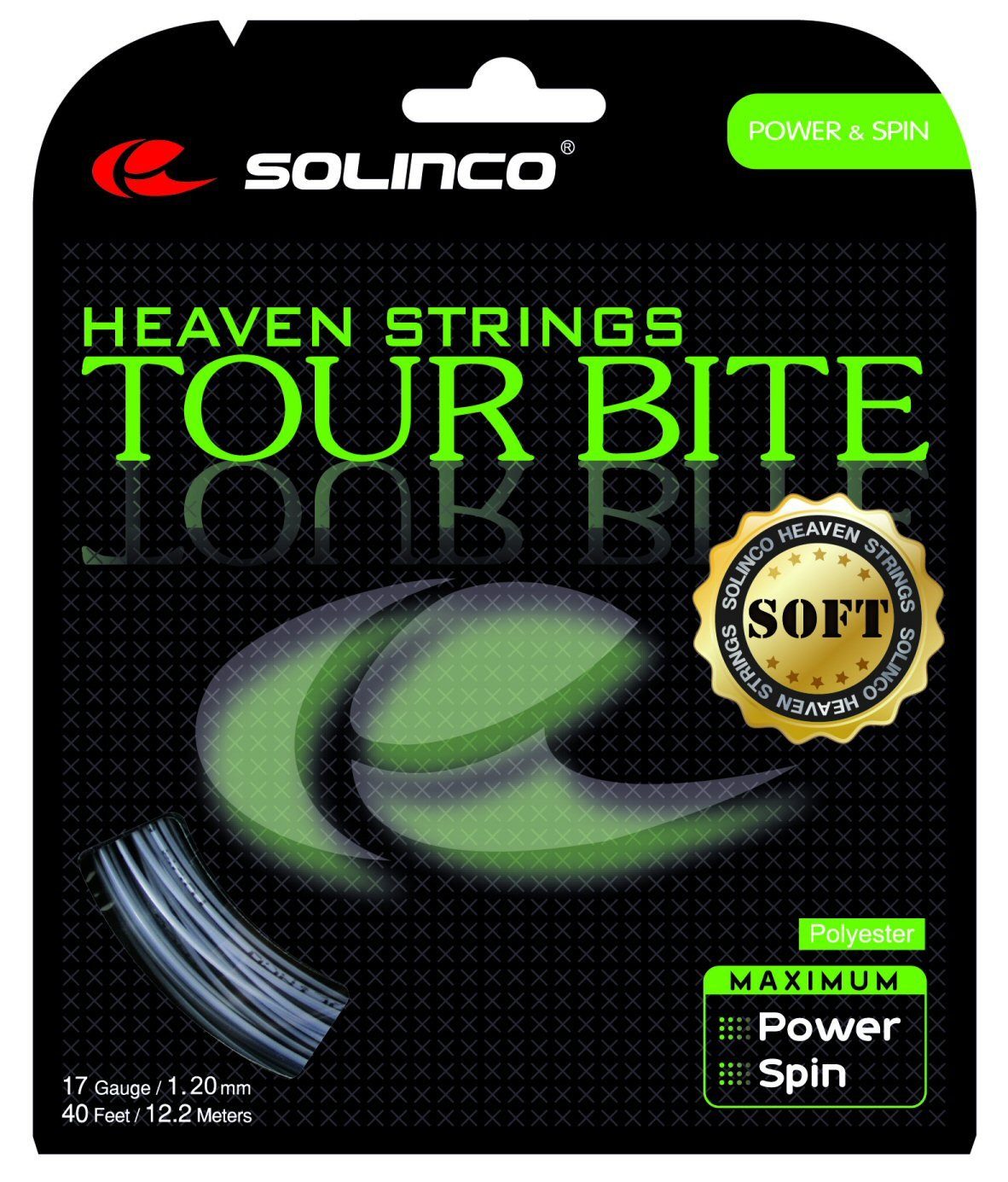 Solinco Tennissaite Tour Bite SOFT (Haltbarkeit+Touch) silber 12m Set, Saitendicke: 1.25