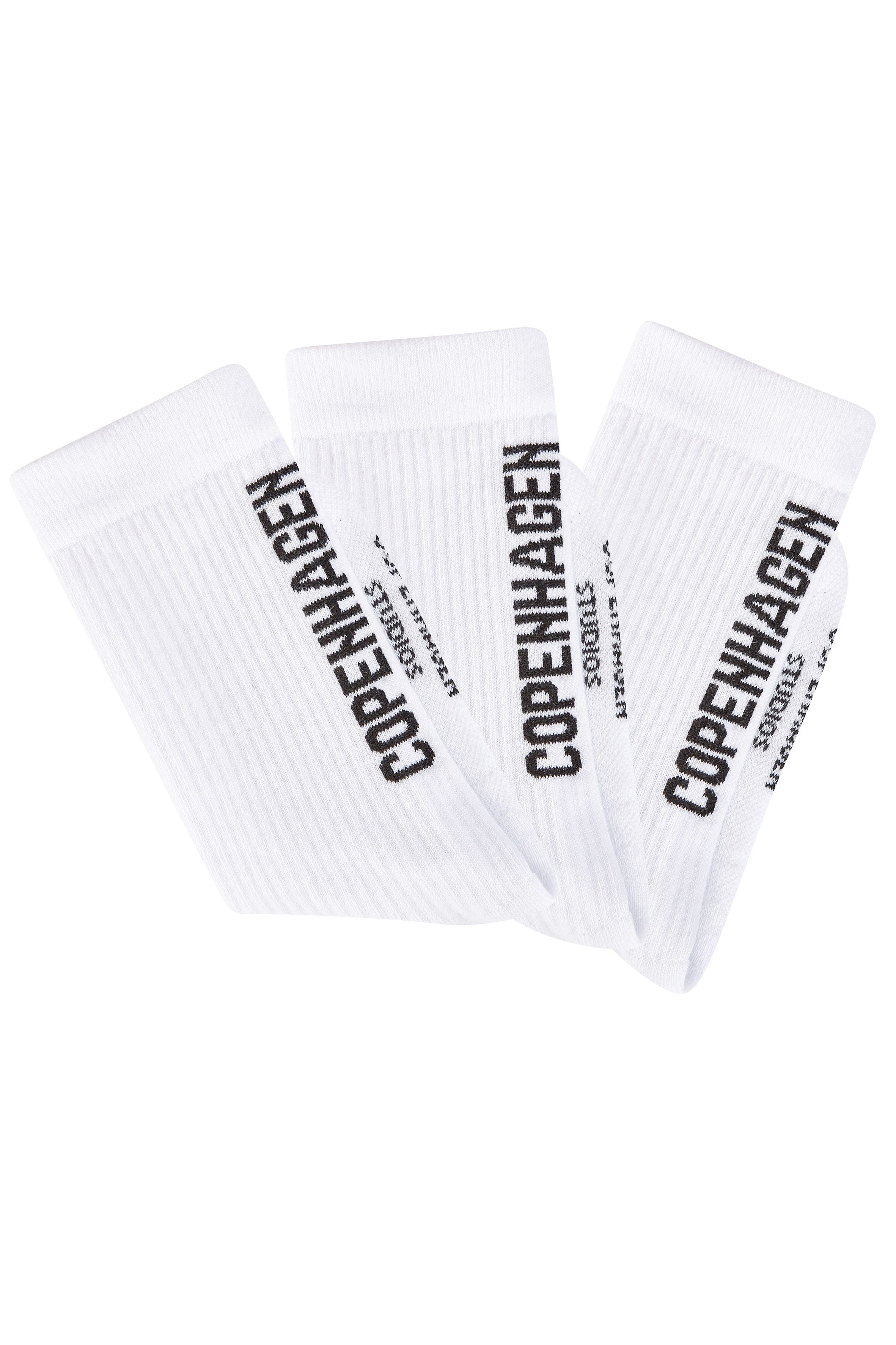 Copenhagen Studios Tennissocken (Packung, 3-Paar) mit großem Schriftzug günstig online kaufen