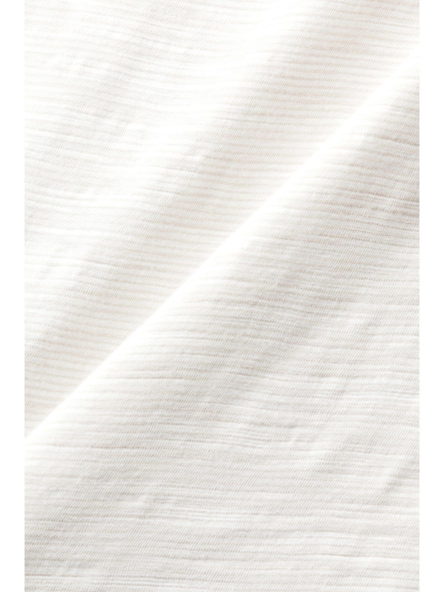 edc by OFF T-Shirt Esprit T-Shirt (1-tlg) WHITE mit Schlüsselloch-Ausschnitt