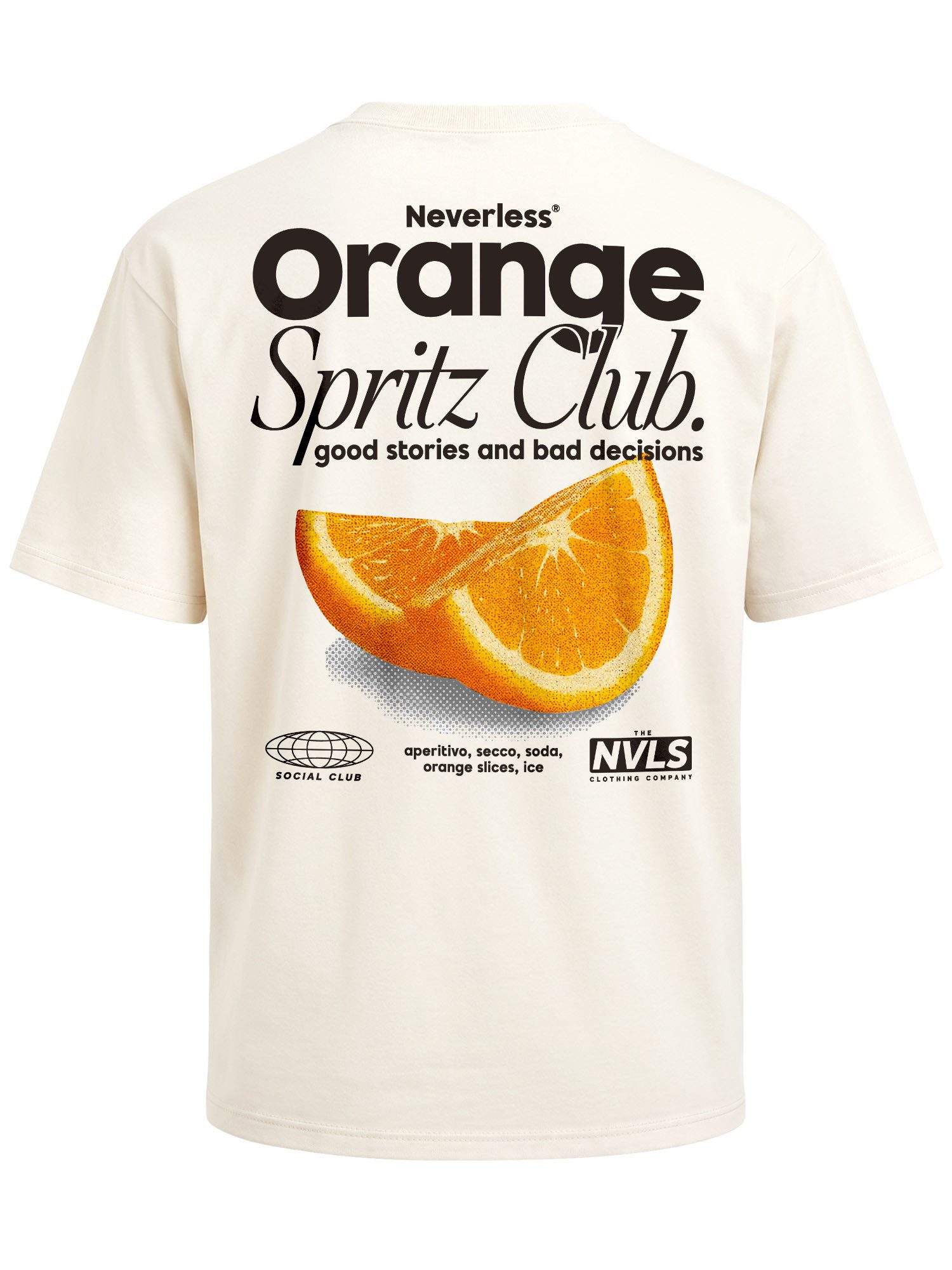 Neverless Oversize-Shirt Herren T-Shirt - Orange Spritz- Oversized Relaxed Fit Sommer Fashion mit Print
