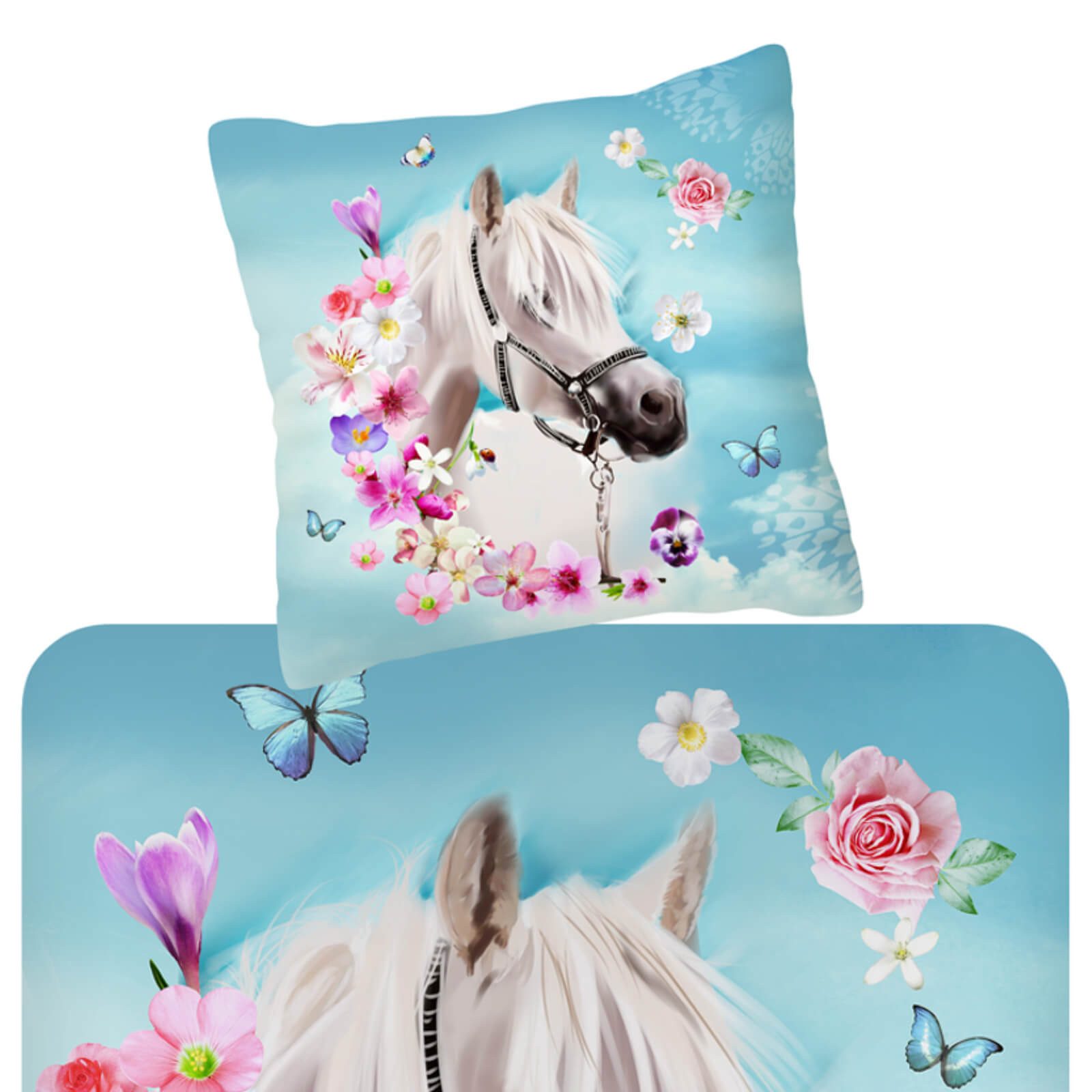 ESPiCO Kinderbettwäsche My Beauty Trendy Bedding, Baumwolle, 2 teilig, Tiermotiv, Orchideen, Schmetterlinge – Bild 2 von 5