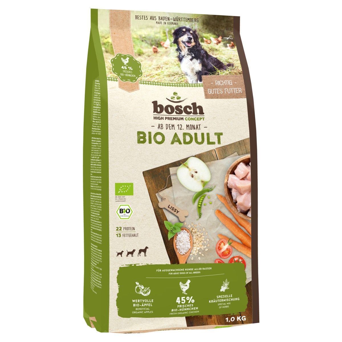 Bosch Petfood Bio Adult Hühnchen & Apfel 1 kg, für: Hund