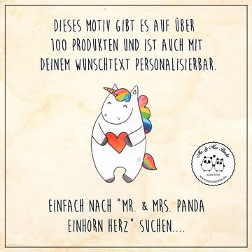 Mr. & Mrs. Panda Metallschild DIN A6 Einhorn Herz - Weiß - Geschenk, Pegasus, Einhörner, Schild, Ei, (1 St)