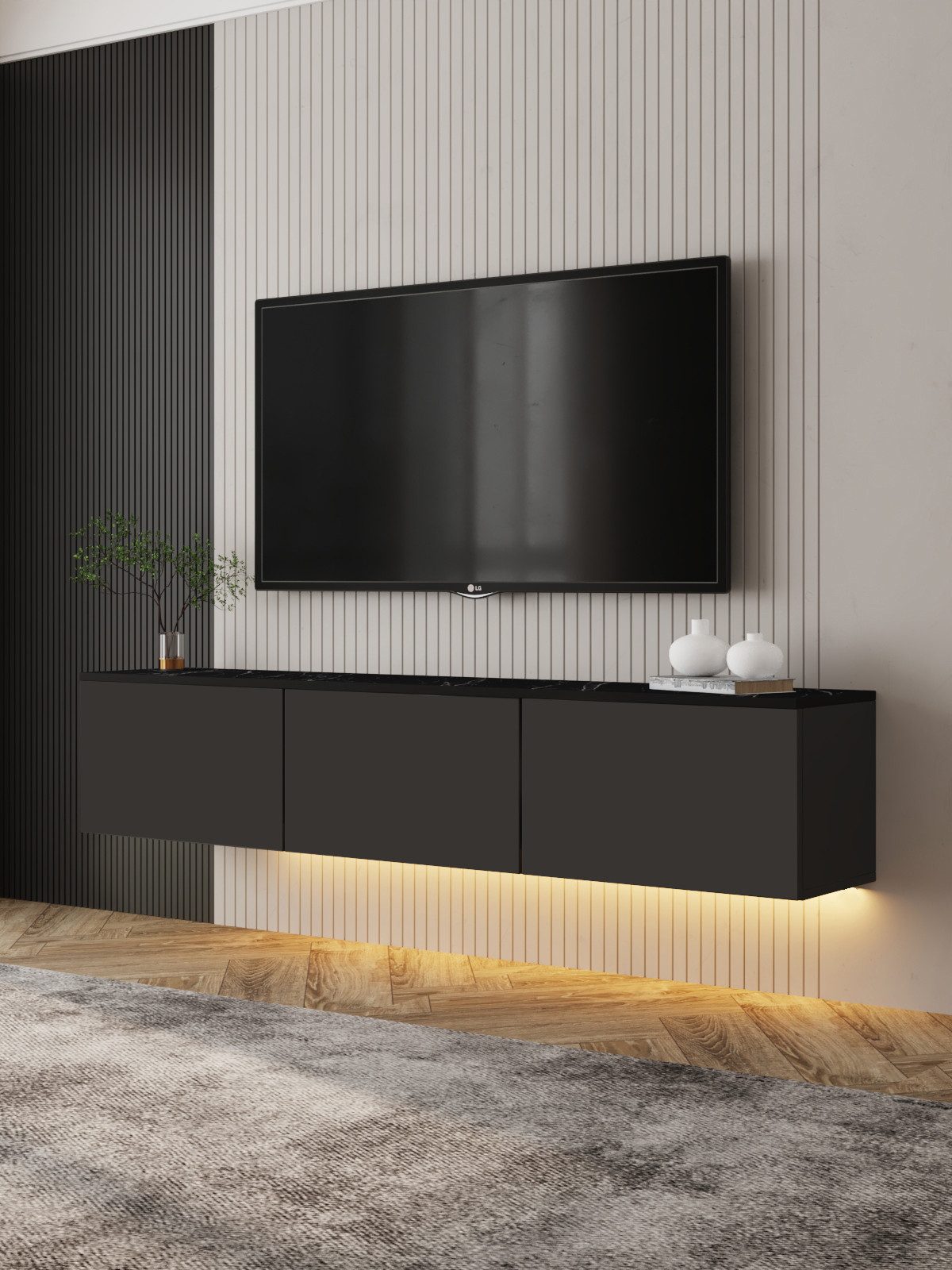 DEMA Home TV-Schrank Neon TV-Möbel hängend, incl. Beleuchtung Breite/Höhe/Tiefe: 160/35/32 cm