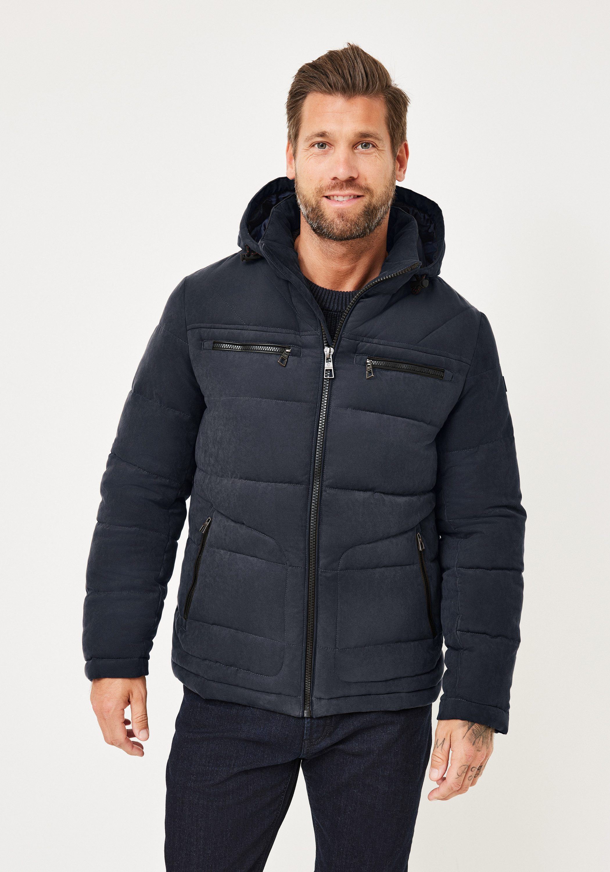 Redpoint Steppjacke QUENTIN Regular Fit Winterjacke in Wildlederoptik mit Kapuze