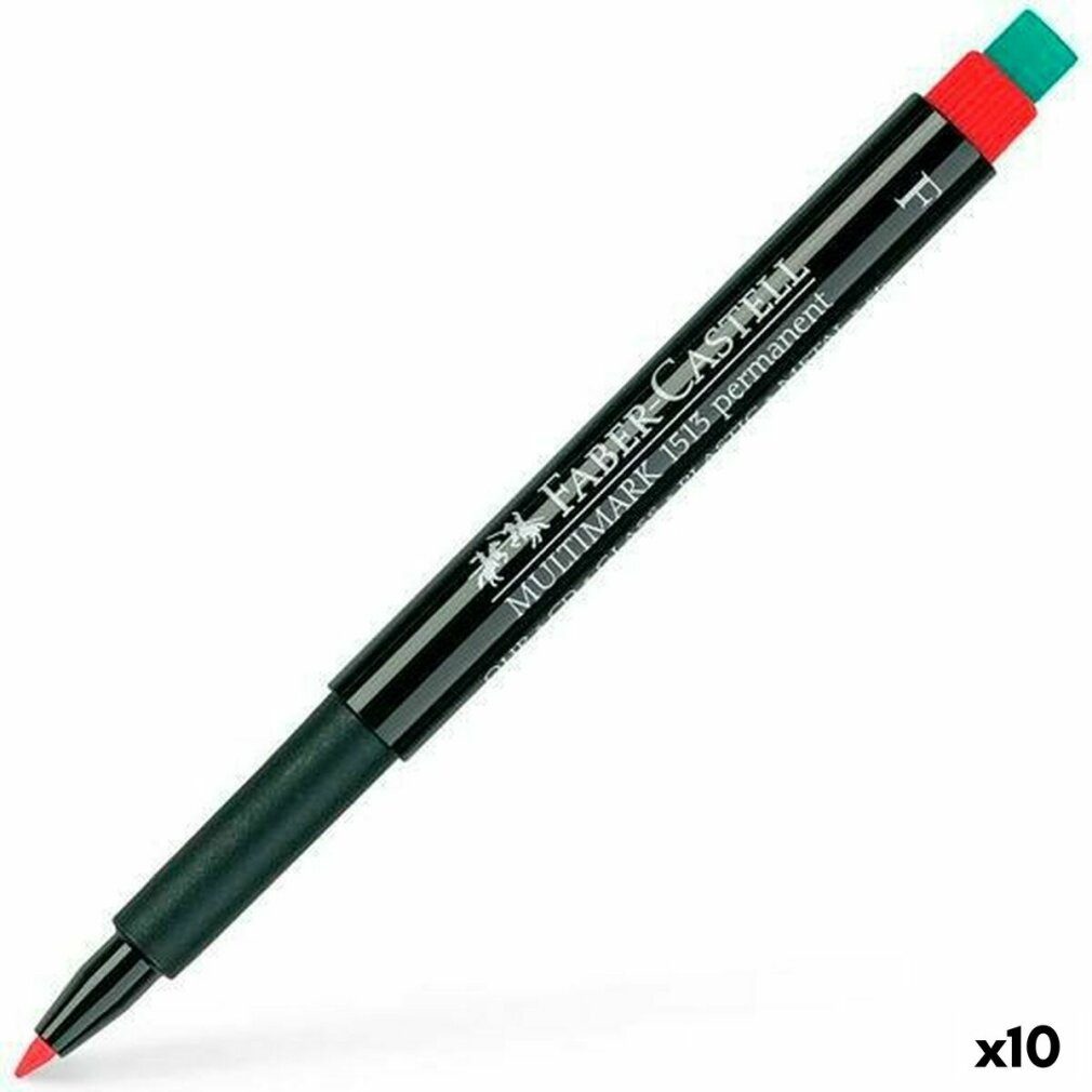 Faber-Castell Marker 10 MULTIMARK 1513 Folienstifte rot 0,6 mm permanent
