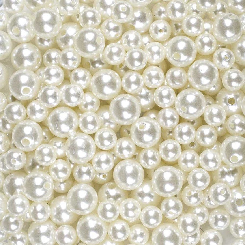 Eurosand Bastelperlen DEKO-PERLEN gebohrt 9,7 und 13,7mm gemischt 330ml