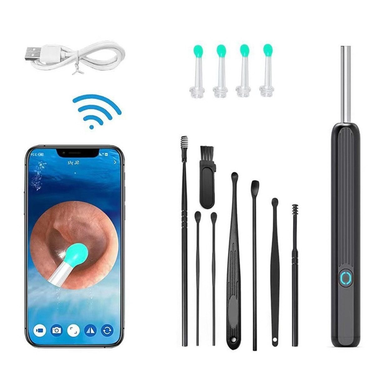Ohrenreiniger Ohrenschmalz Entferner Otoskop Wifi Ohrreiniger mit Kamera LED