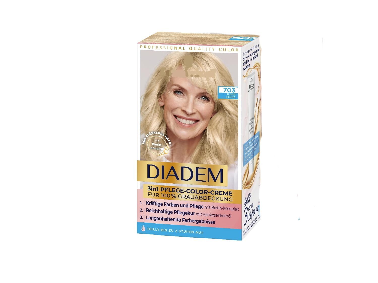 DIADEM Haarfarbe 1x DIADEM 3 in 1 Pflege-Color-Creme 703 Platin Blond Stufe 3, 1-tlg., 703 Platinblond