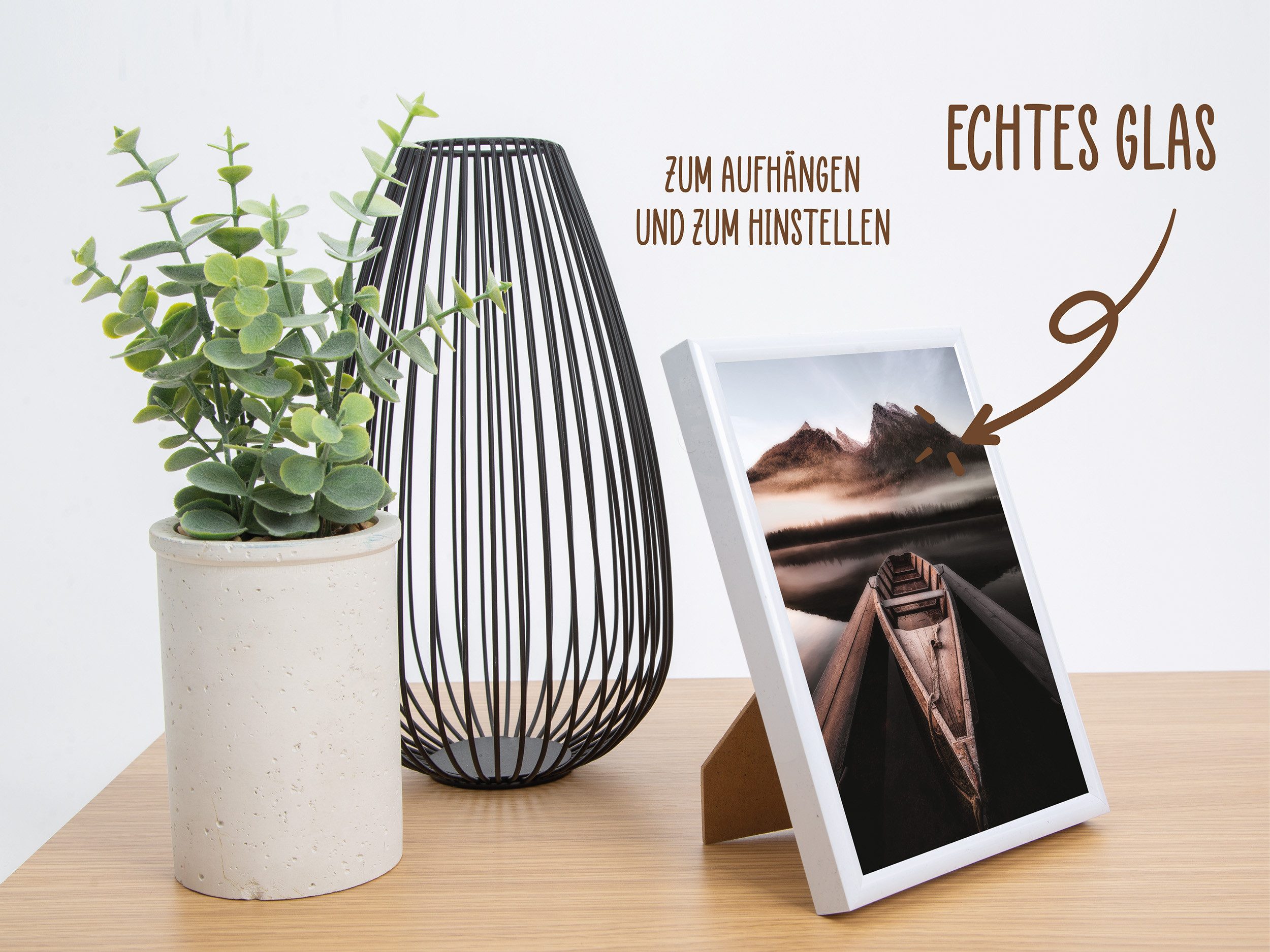 Wackadoo Living Bilderrahmen-Set Bilderrahmen mit Glasscheibe für Einzelbil günstig online kaufen