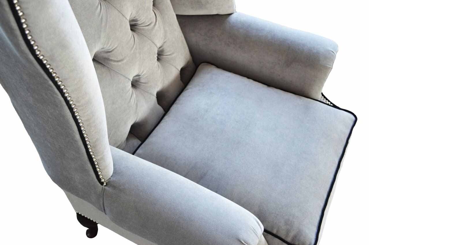 1 Polster Neu, Europe In Ohrensessel Chesterfield JVmoebel Couch Sofa Made Ohrensessel Sitzer Textil Sessel