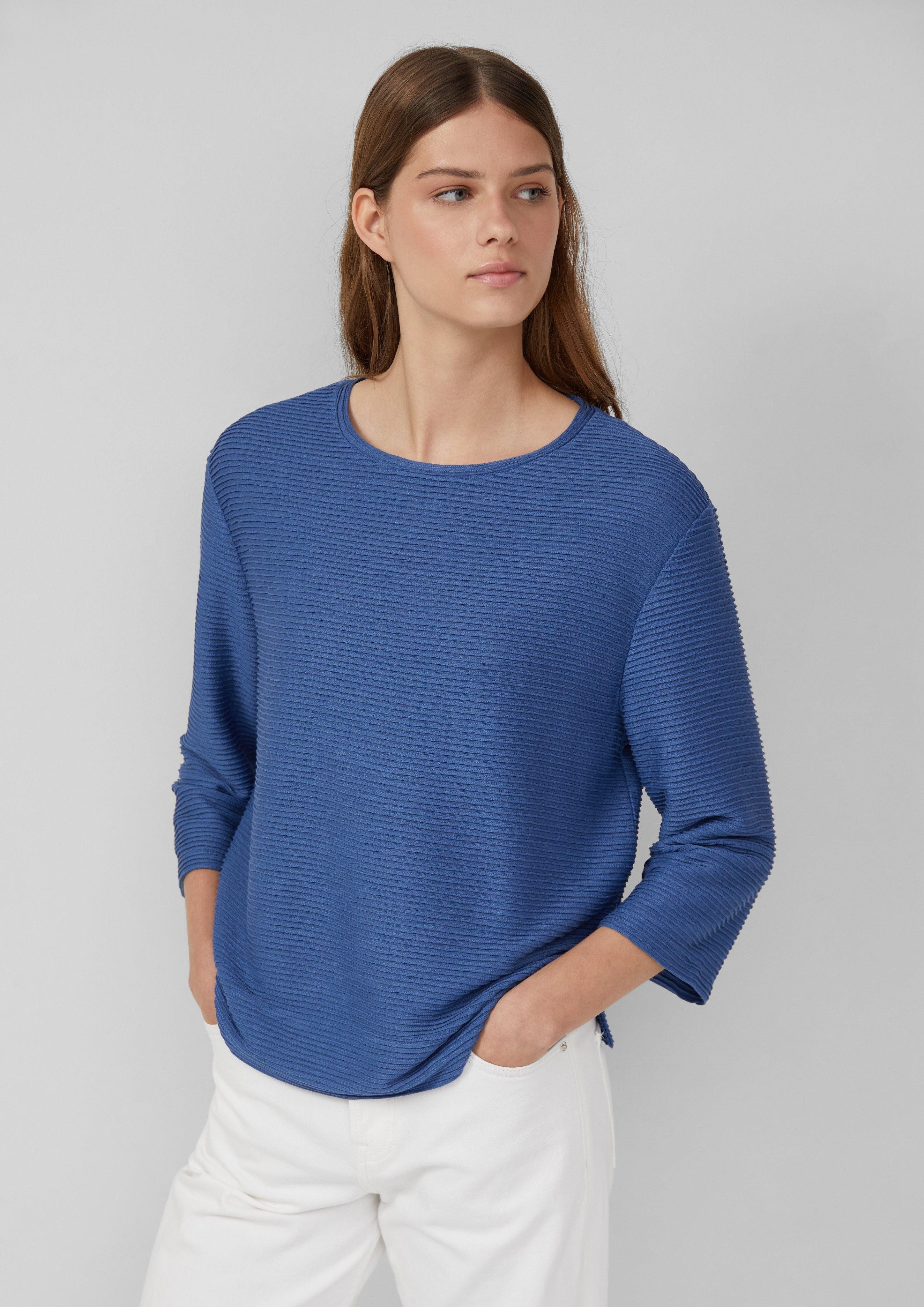 s.Oliver 3/4-Arm-Shirt Leichtes Sweatshirt mit Struktur günstig online kaufen
