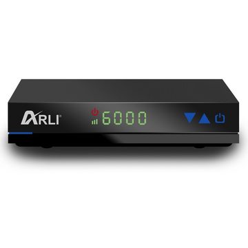 ARLI ARLI 60 cm HD Sat Anlage grau Set inkl. Receiver + Kabel + Stecker SAT-Antenne (60 cm, Stahl)