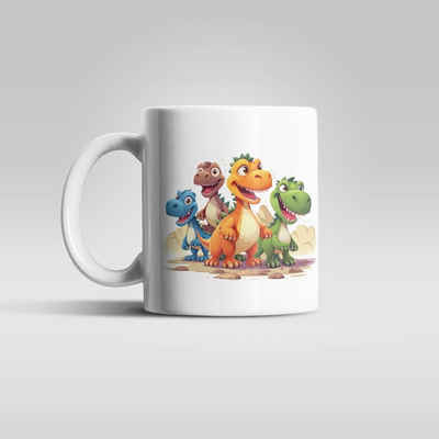 WS-Trend Tasse Kleine Dino Freunde Kinder Teetasse Tasse Geschenkidee, Keramik, 330 ml