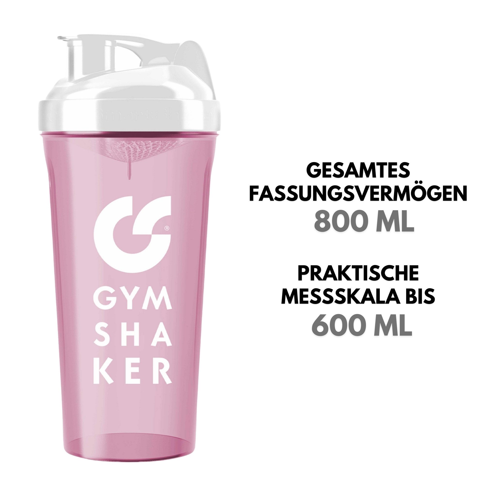 GYMSHAKER Protein Shaker 2er Pack Trinkflasche für Fitness, Sport, Bodybuilding & Muskelaufbau, (Spar-Set, 2-tlg., Premium Protein Shaker), Auslaufsicher, Spülmaschinengeeignet, BPA-frei