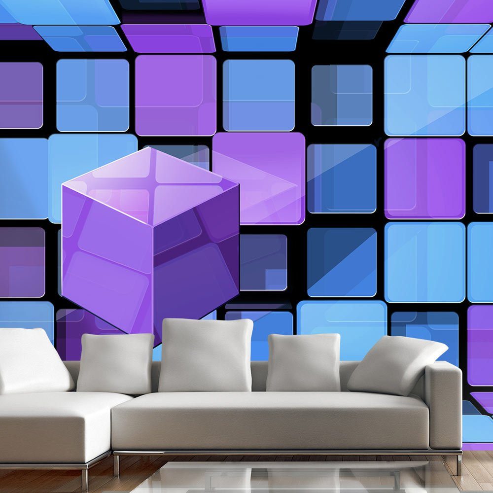 KUNSTLOFT Vliestapete Rubiks Illusion 1x0.7 Design lichtbeständige halb-matt, Tapete m