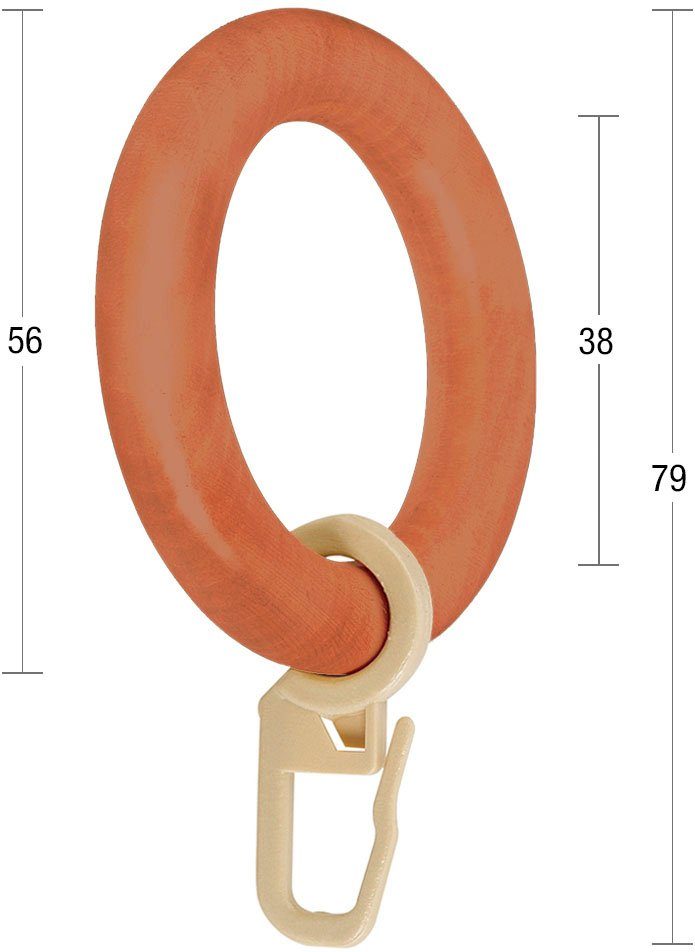 GARESA Gardinenring Holzring mit Haken, Gardinenstangen, günstig online kaufen