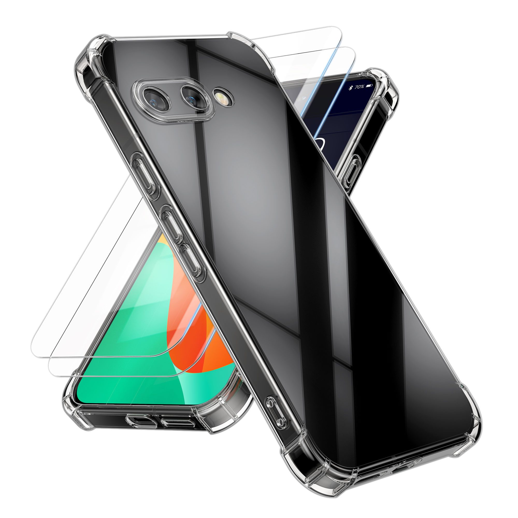 kalibri Handyhülle Hülle für Google Pixel 9a Case, Handyhülle mit 2x Glas Schutz Folie - Cover Handyhülle