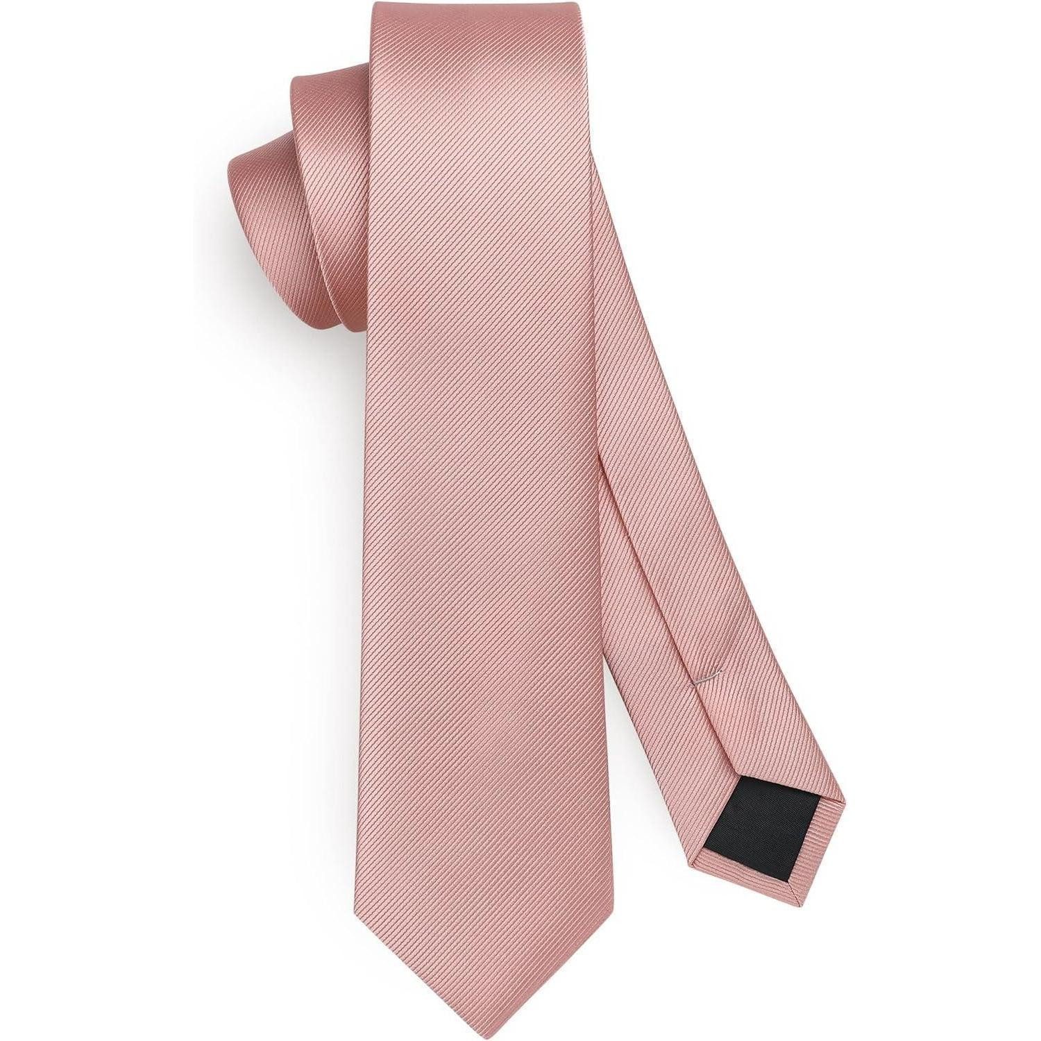 LuxusKollektion Krawatte Krawatte Herren Seide einfarbig schmal 6cm Schlips Hochzeit Rosa