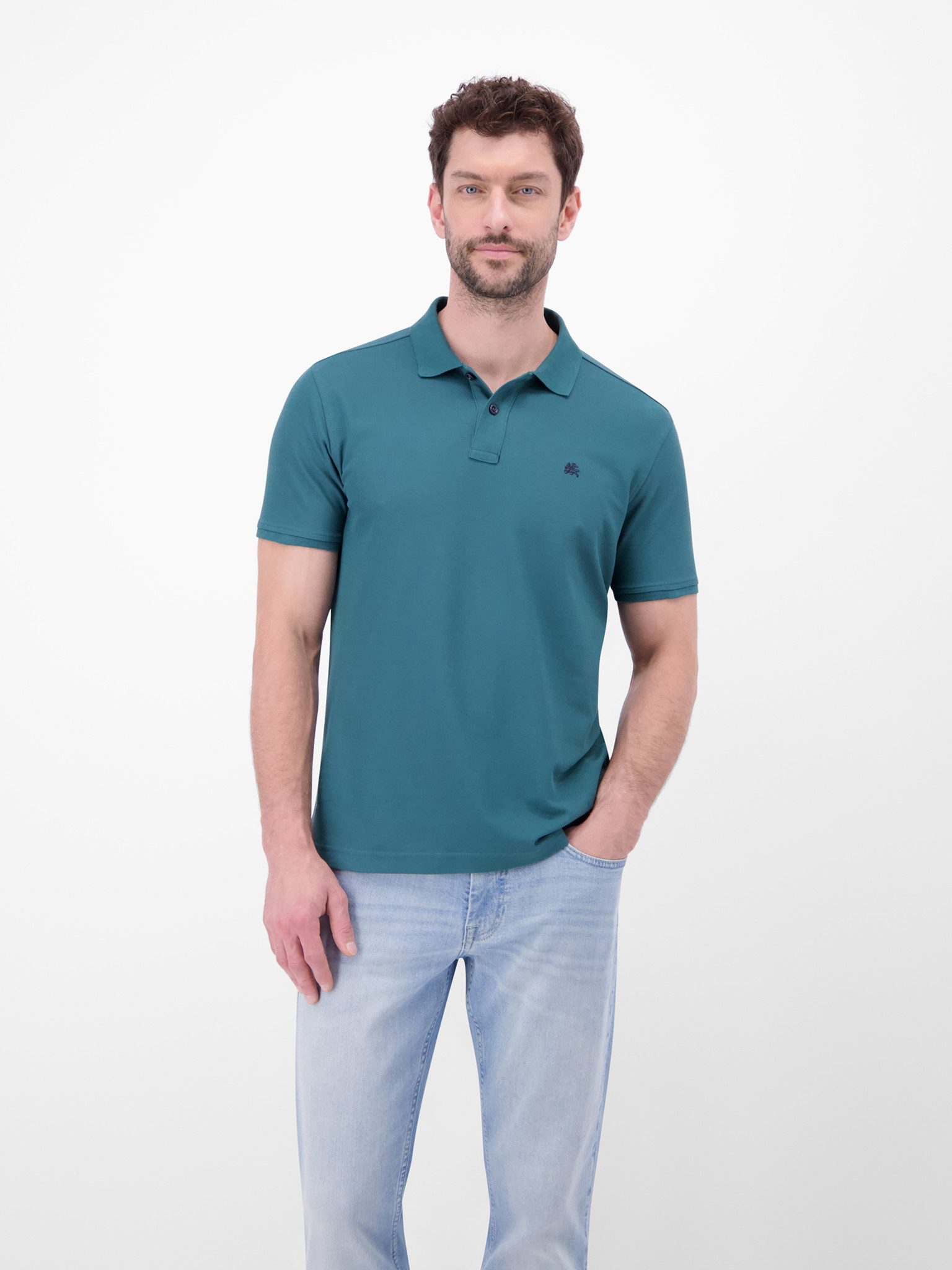 LERROS Poloshirt mit Logo-Stickerei, kurzarm