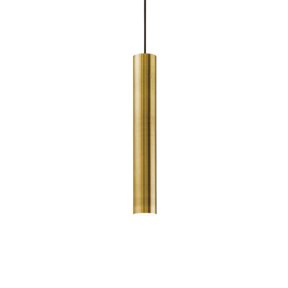 Ideal Lux Pendelleuchte Look SP1 d06 Pendelleuchte, Ø: 6 cm, H: 40 cm, Brüniert, LED wechselbar, Hängeleuchte