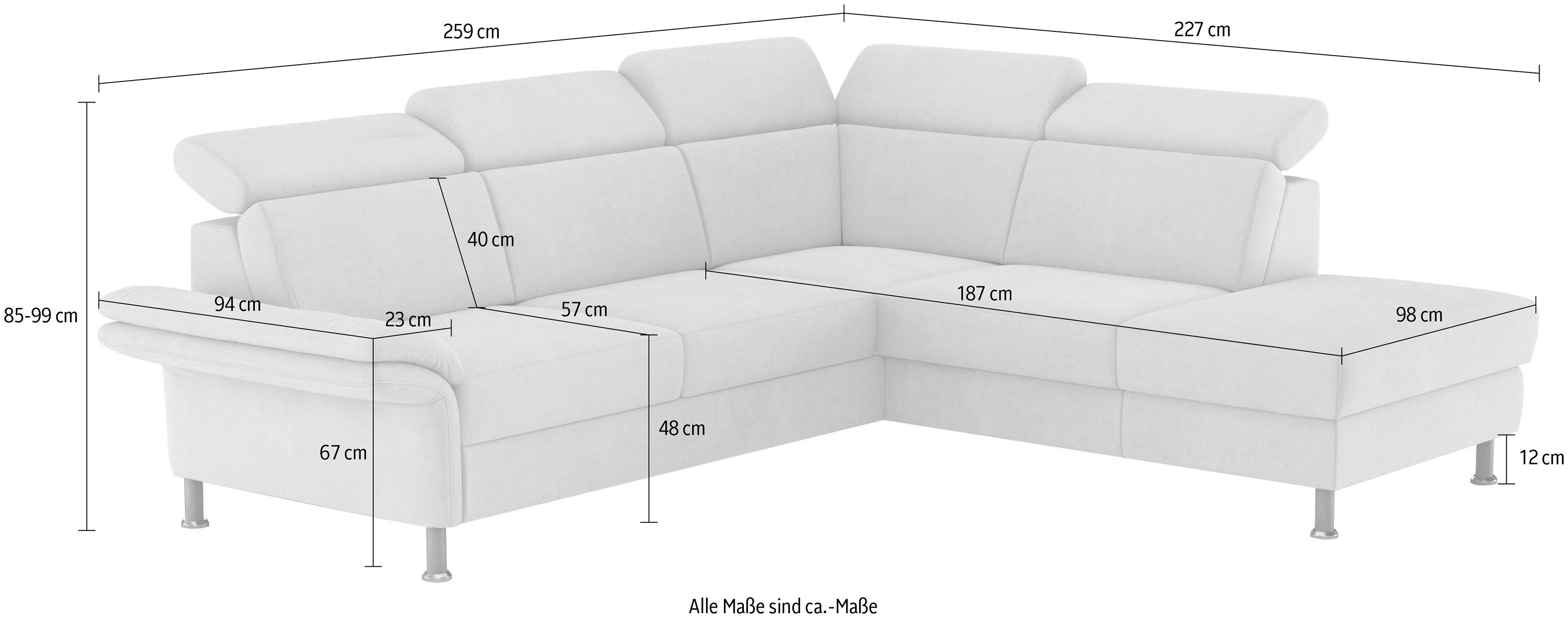 Home motorisch Sofa mit im Calypso, Relaxfunktion 2,5- affaire Sitzer Ecksofa