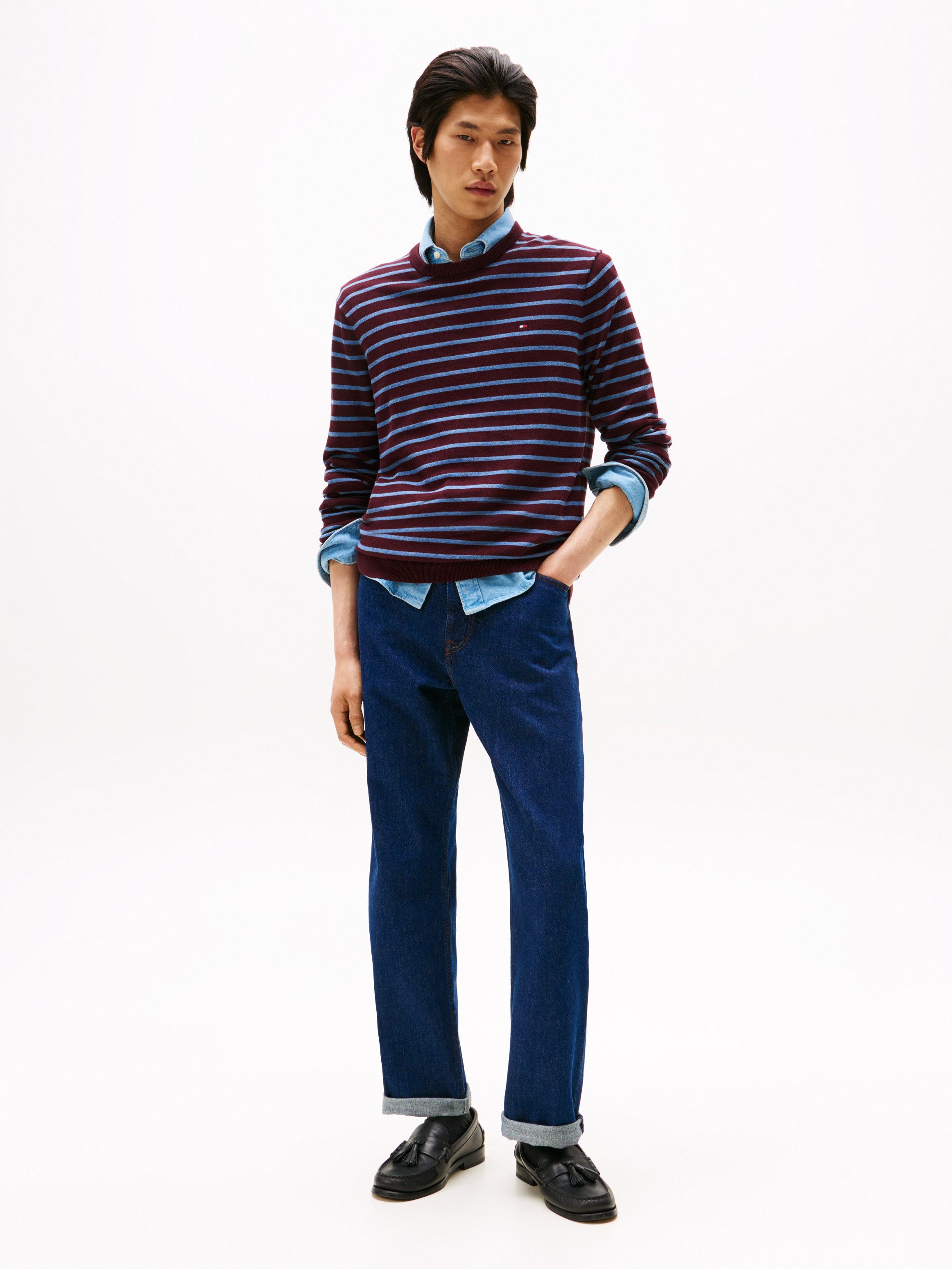 Tommy Hilfiger Rundhalspullover ESSENTIAL COTTON Crewneck Regular Fit Premium Mode