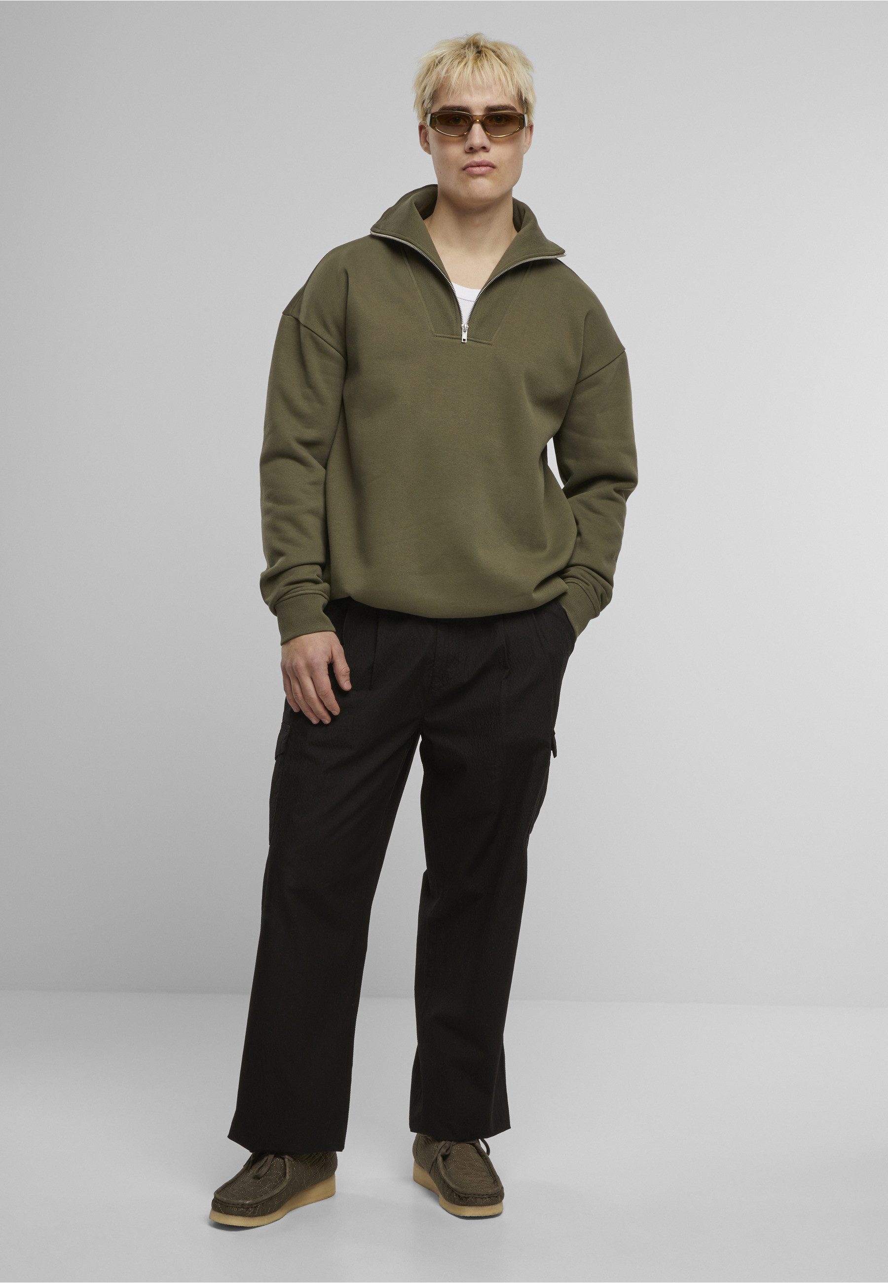 URBAN CLASSICS Sweater Urban Classics Cut&Sew Troyer (1-tlg)