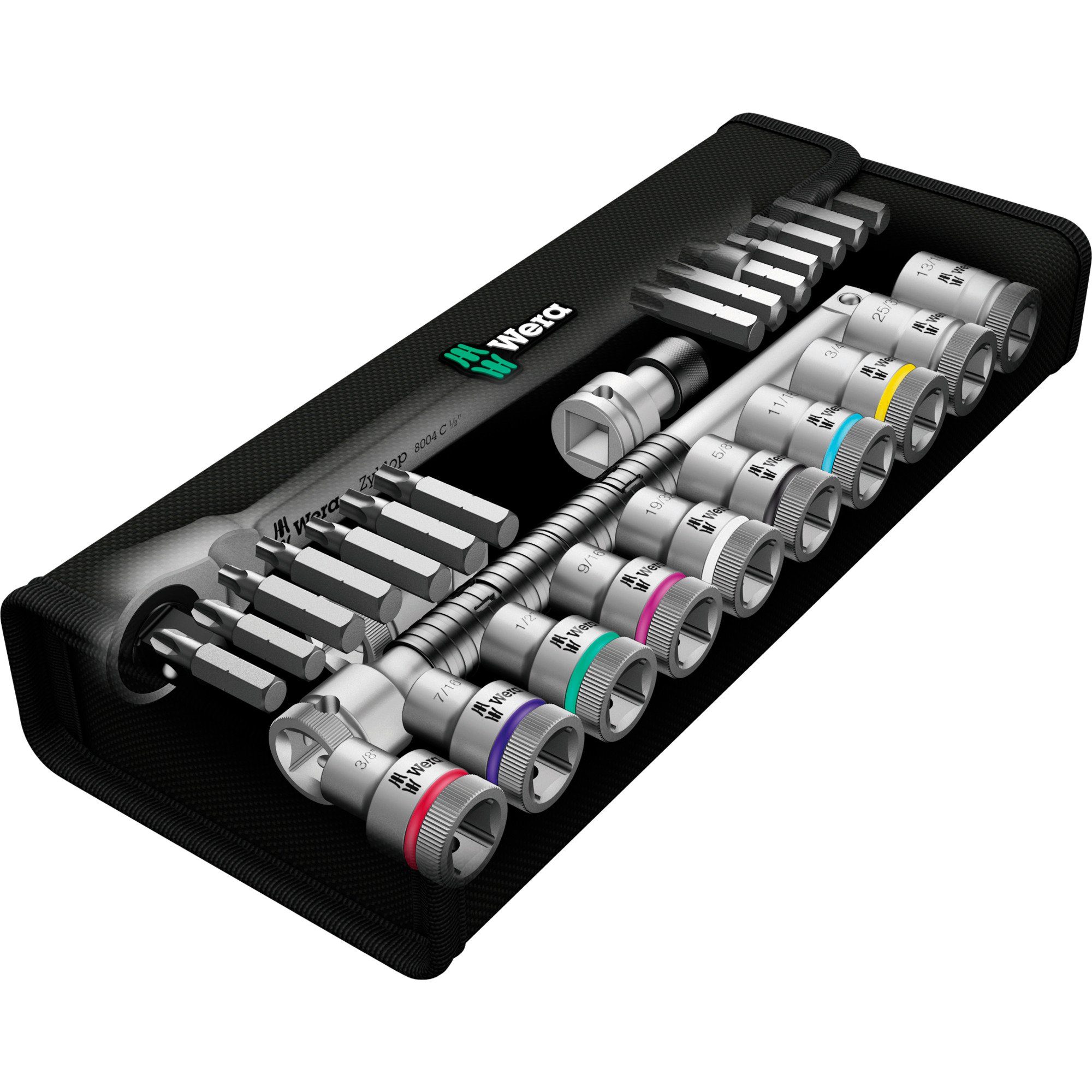 Wera 8100 Zyklop zöllig Metal-Knarrensatz, 11 Bit-Set SC Wera