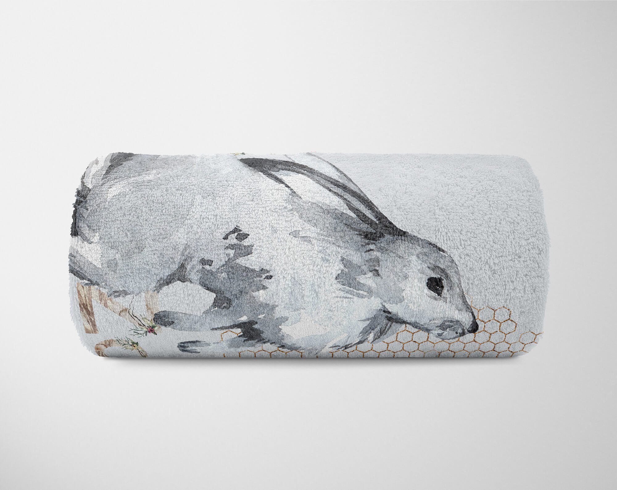 Sinus Art Kunstvoll, Strandhandtuch (1-St), Baumwolle-Polyester-Mix Handtuch Halbmond Saunatuch Handtücher Kuscheldecke Handtuch Hase