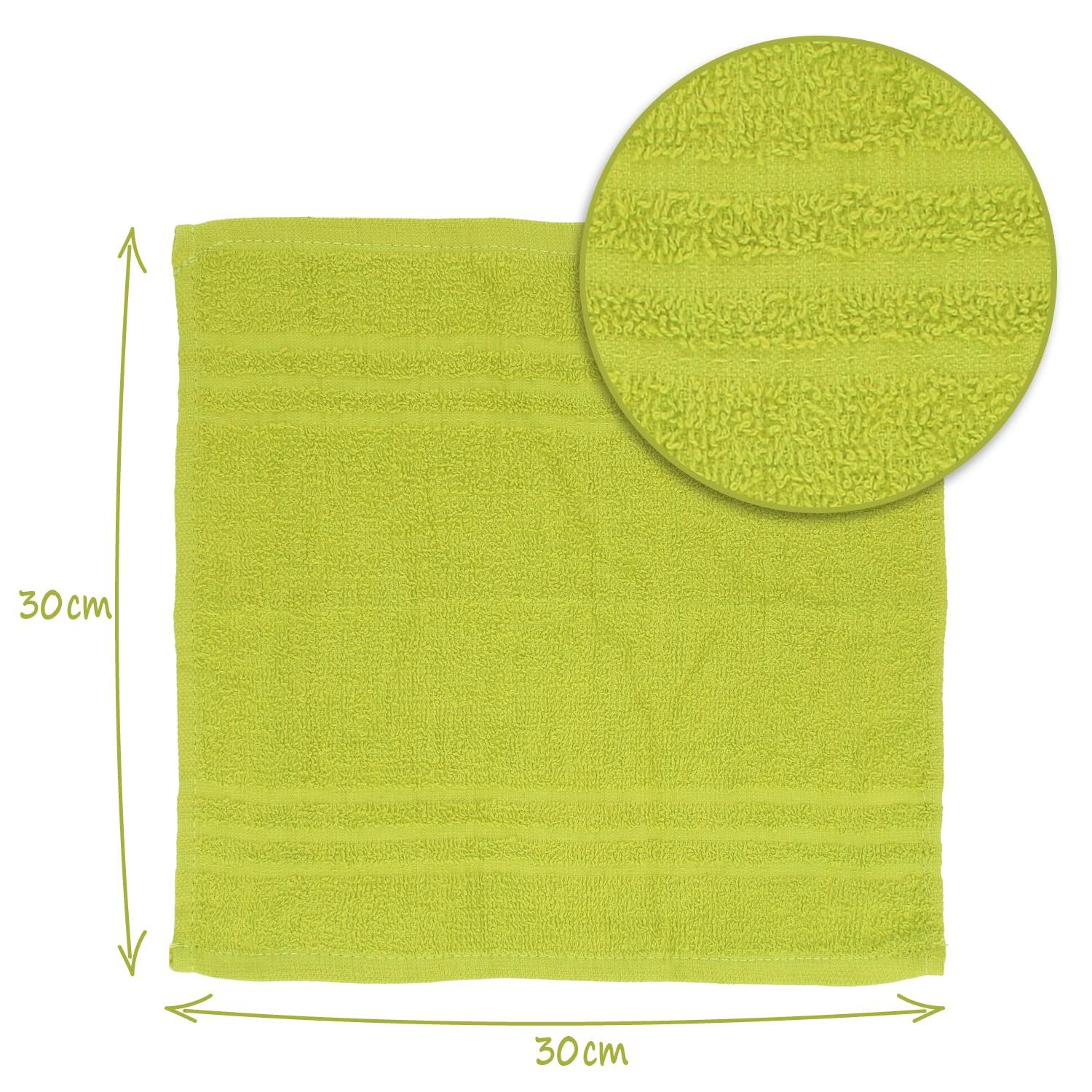 com-four Waschlappen 10er Set Waschlappen 30 x 30 cm, (10-St), Waschtücher aus 100 % Baumwolle – Bild 3 von 5