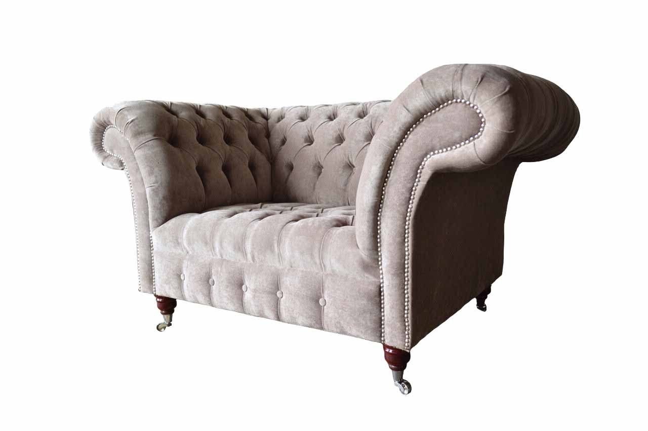 Couch Textil Chesterfield Klassisch Chesterfield-Sessel, Sessel Design JVmoebel Wohnzimmer