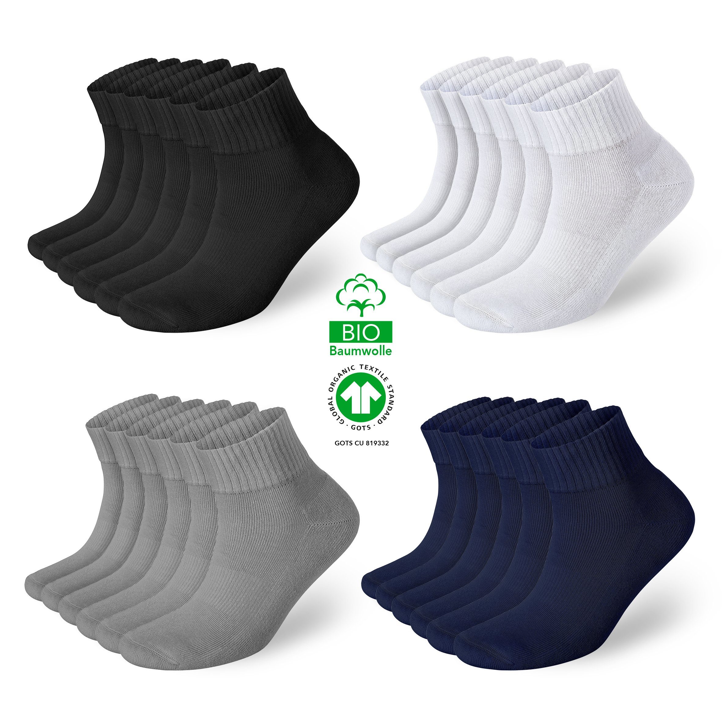NAHLE Funktionssocken Arbeitssocken für Damen und Herren Wandersocken Multifunktionssocken (12-Paar, 12 Paar) mit extra starker Polsterung, atmungsaktiv - kein Schwitzen