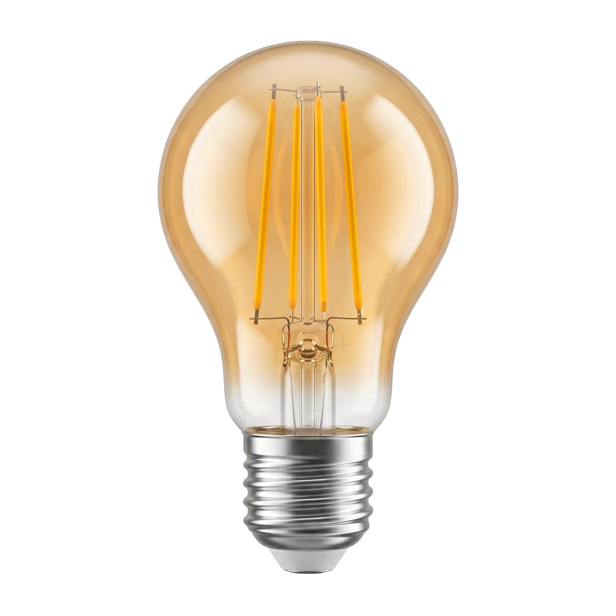 hofstein LED-Leuchtmittel 2er Set Glühbirne Extra Warmweiß dimmbar 7 Watt, E27, 2200 Kelvin, 630 Lumen, Klassisch, Filament, Amber