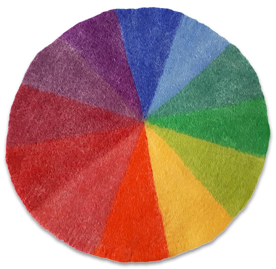 Betzold Spielmatte - Regenbogen-Filzmatte mit Funkelsteinen – 241-tlg. Farbenspiel Kinder