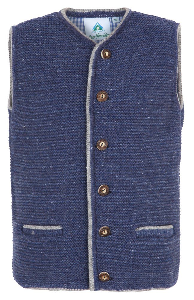 Trachtenweste Kinder Strickweste 'Luca' mit Taschen 47098, Jean