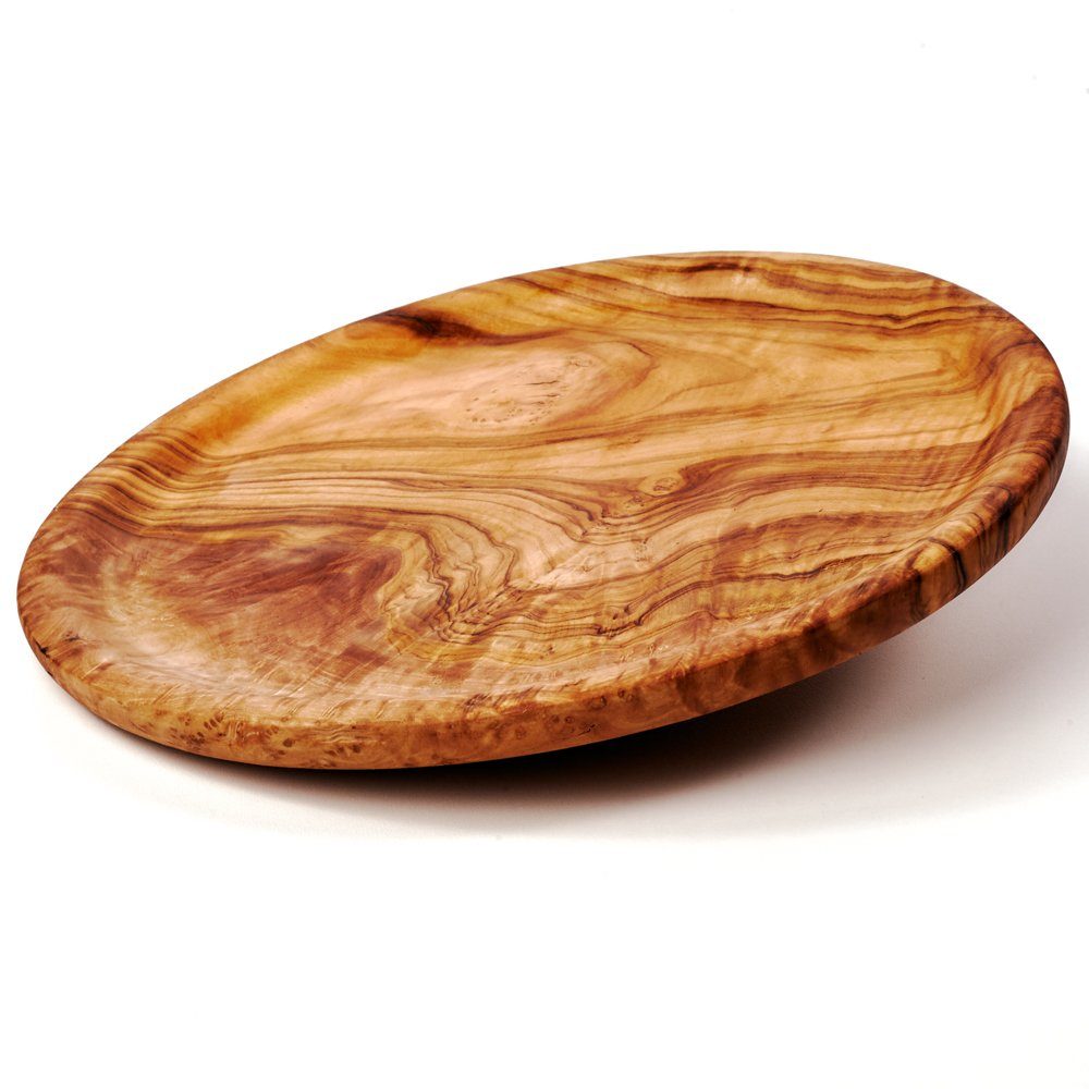 dasOlivenholzbrett Тарілки Holzteller aus Olivenholz rund, (1 St)