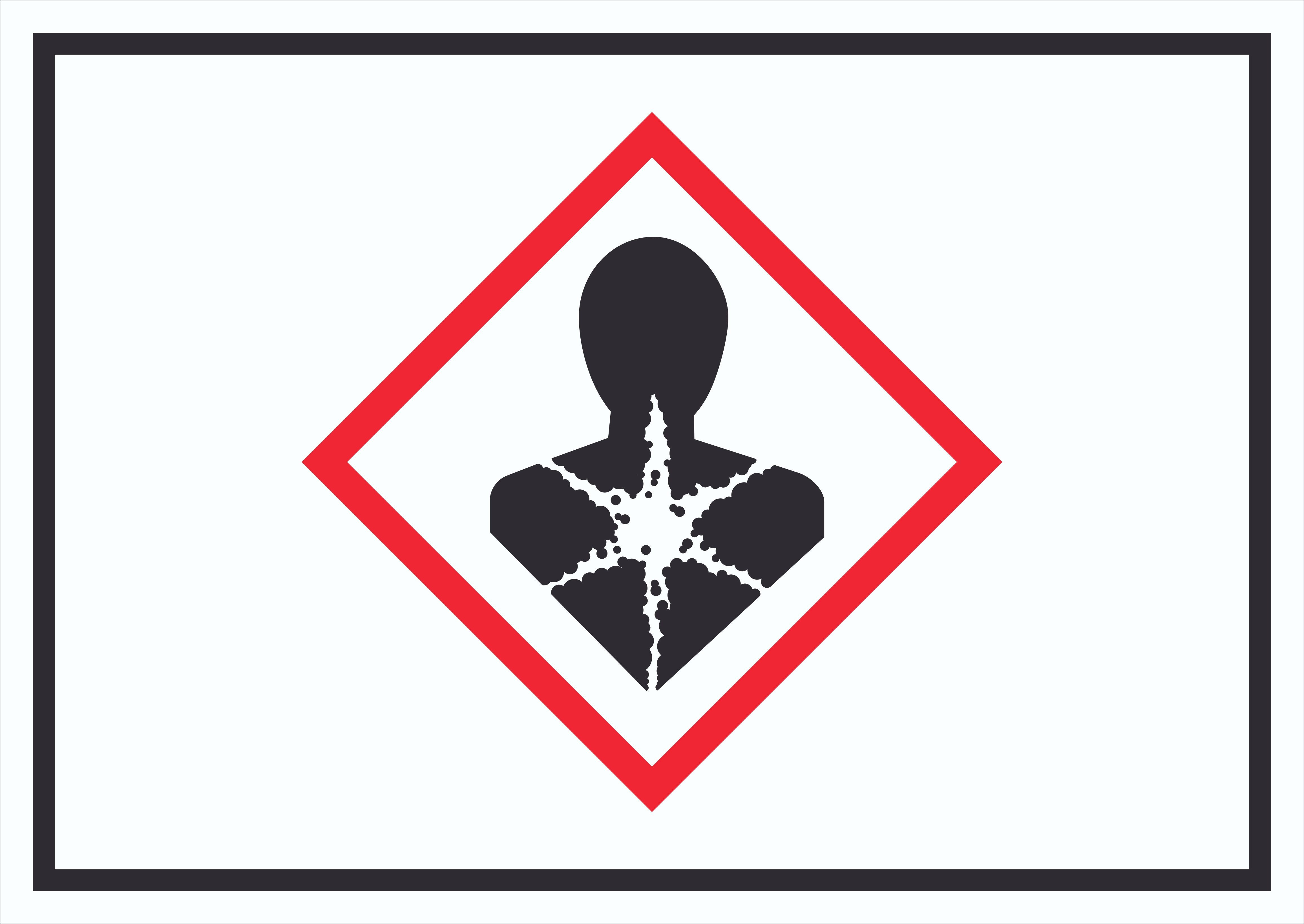 HB-Druck Hinweisschild Schild Gesundheitsgefahr Symbol Sensibilisierung der Atemwege, wetterfest, stabil, UV-beständig, kratzfest