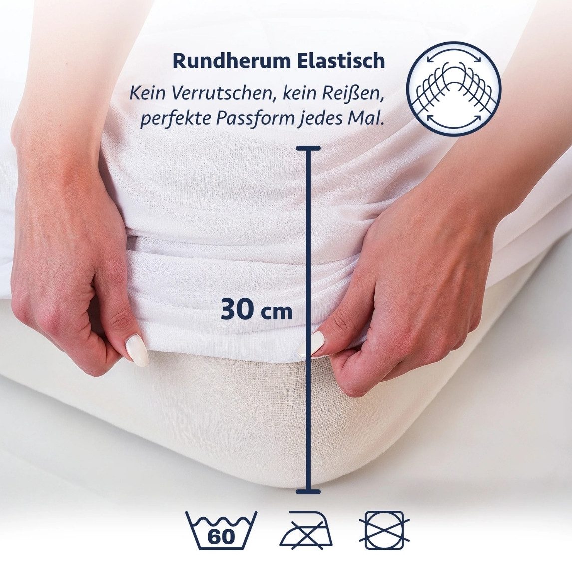 Matratzenschoner Wasserdichter gesteppter Matratzenschoner aus 100 % Baumwolle Formeya – Bild 5 von 5