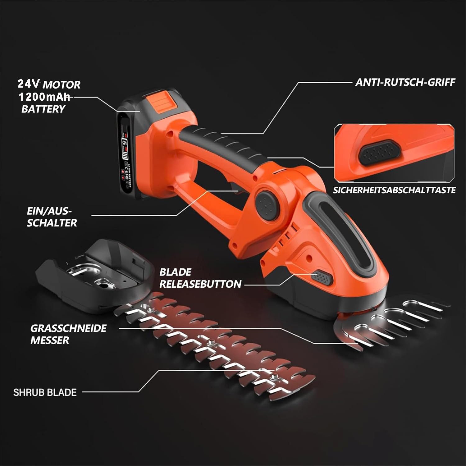 Avylet Akku-Heckenschere Schnurloses Hedge-Trimmer und Grasschere günstig online kaufen
