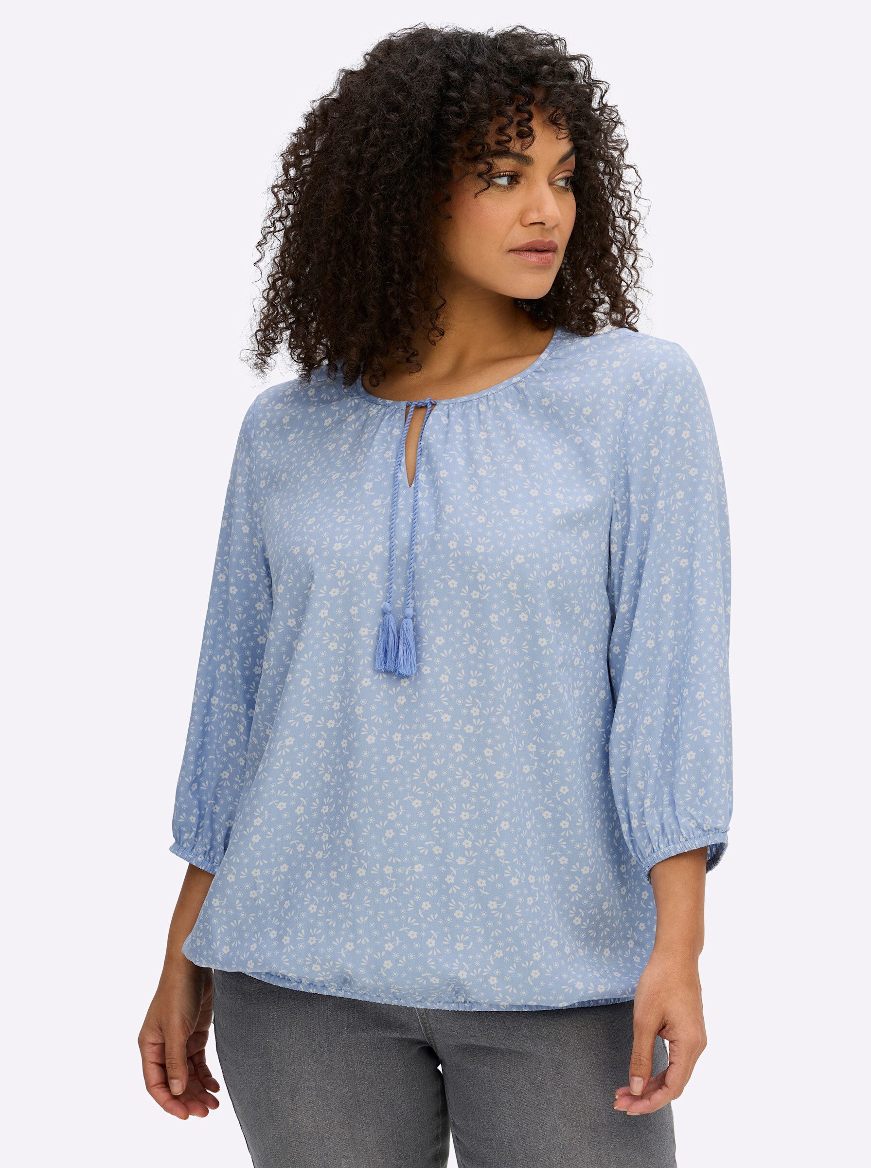 Sheego Klassische Bluse Tunika 3/4-Arm