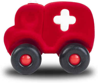 Rubbabu Spielzeug-Auto Spielzeugauto aus Naturkautschuk - Krankenwagen (rot, 18cm)