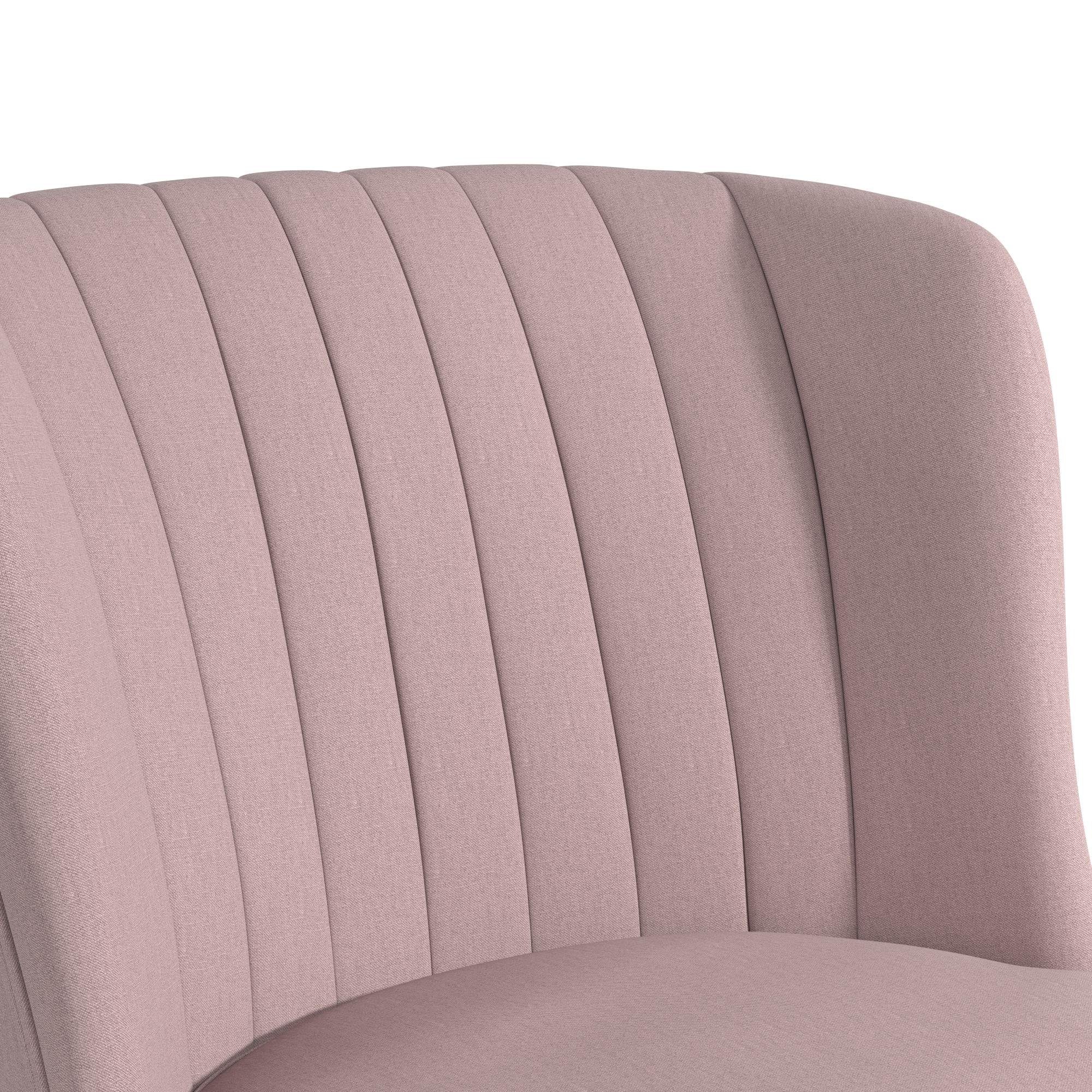 loft24 Polsterstuhl aus Brittany Leinenstoff, pink 48 Holzbeine, St), cm Sitzhöhe Bezug (1