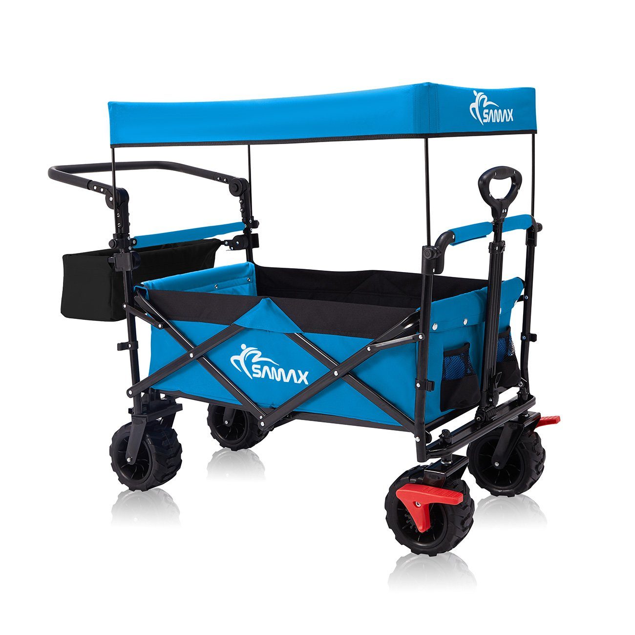 SAMAX Bollerwagen Faltbarer Offroad mit Dach - Blau