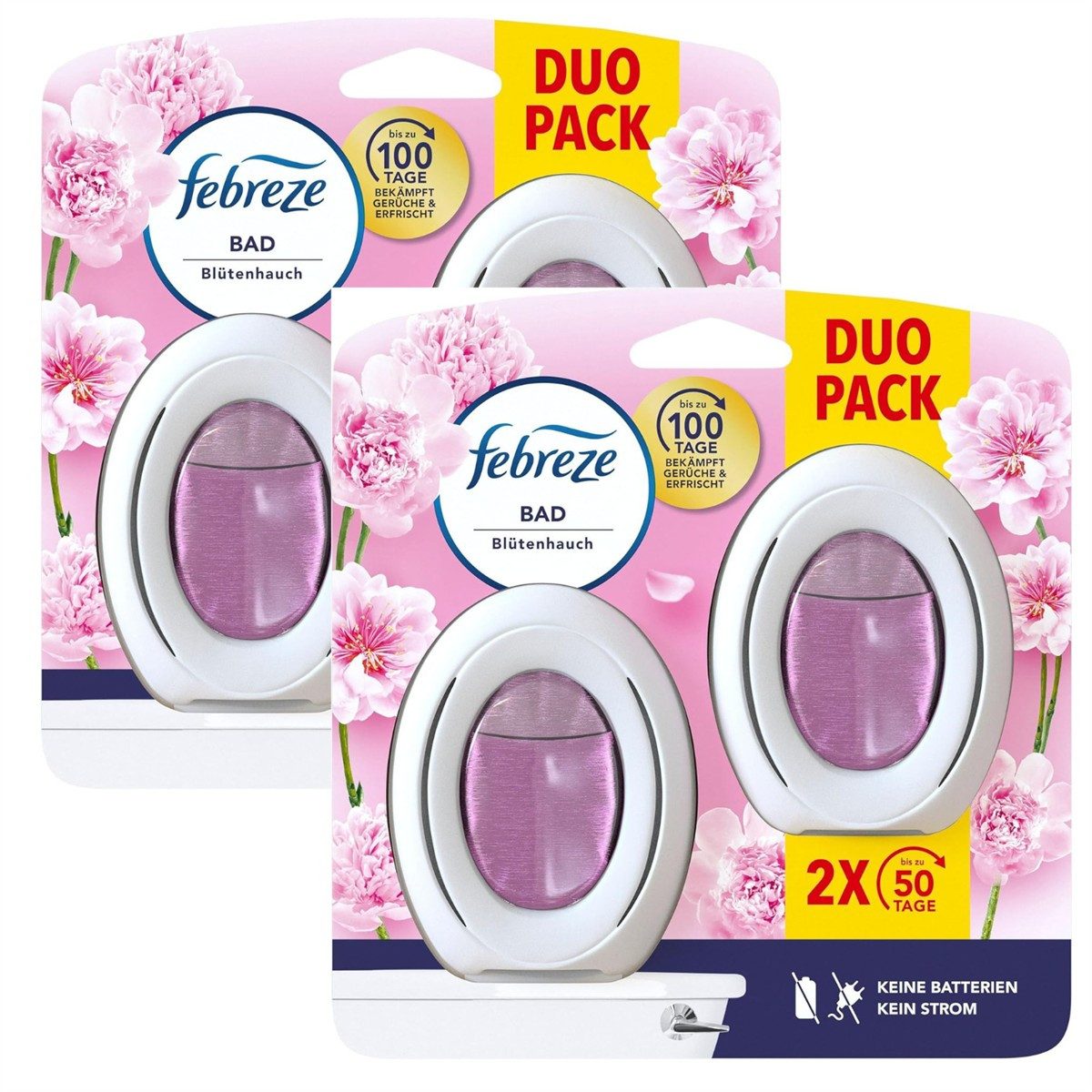 Febreze Raumduft 2 x Doppelpack Febreze Bad Lufterfrischer Blütenhauch 4 x 7,5ml