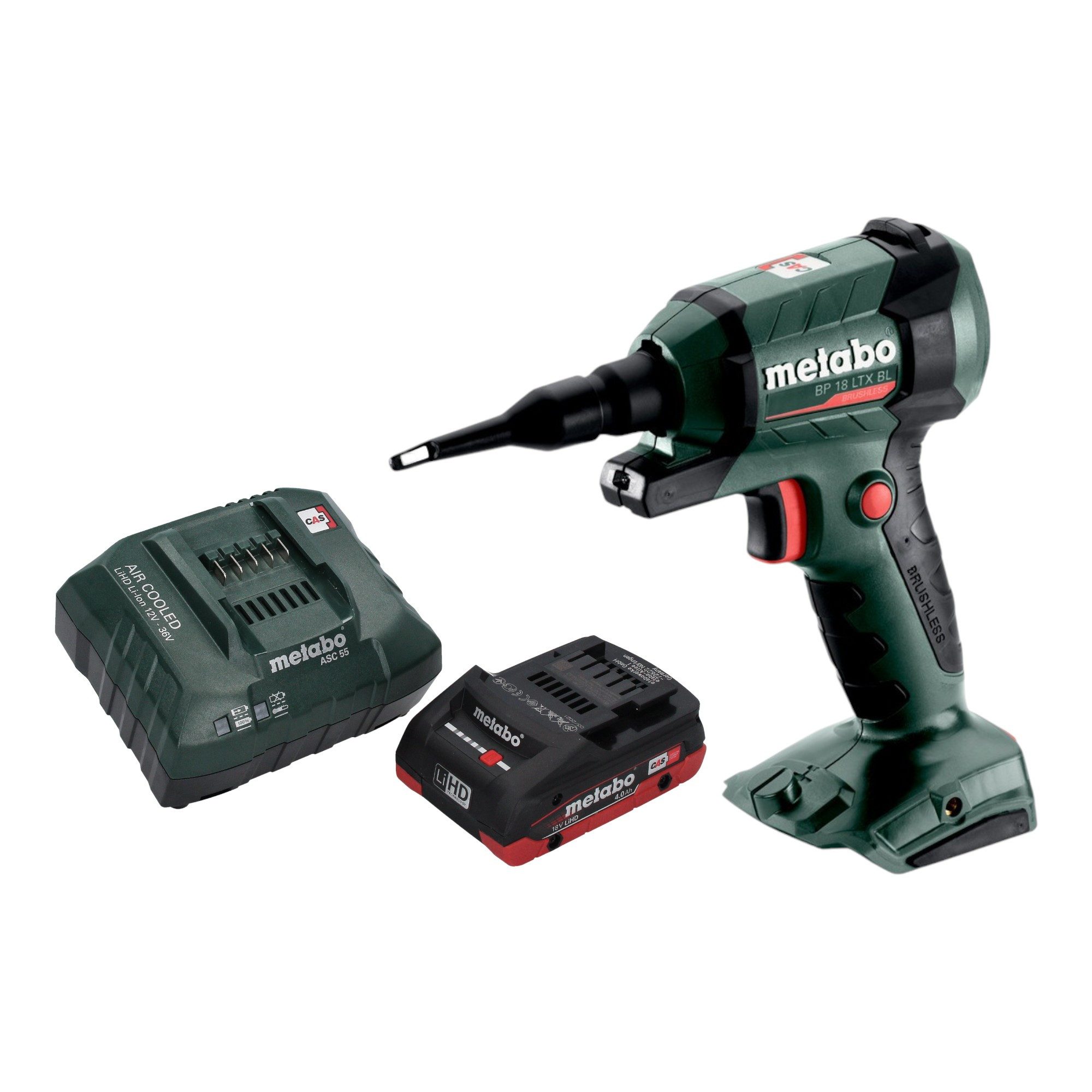 metabo Akku-Laubbläser BP 18 LTX BL Akku Blaspistole 18 V Brushless + 1x LiHD Akku 4,0 Ah