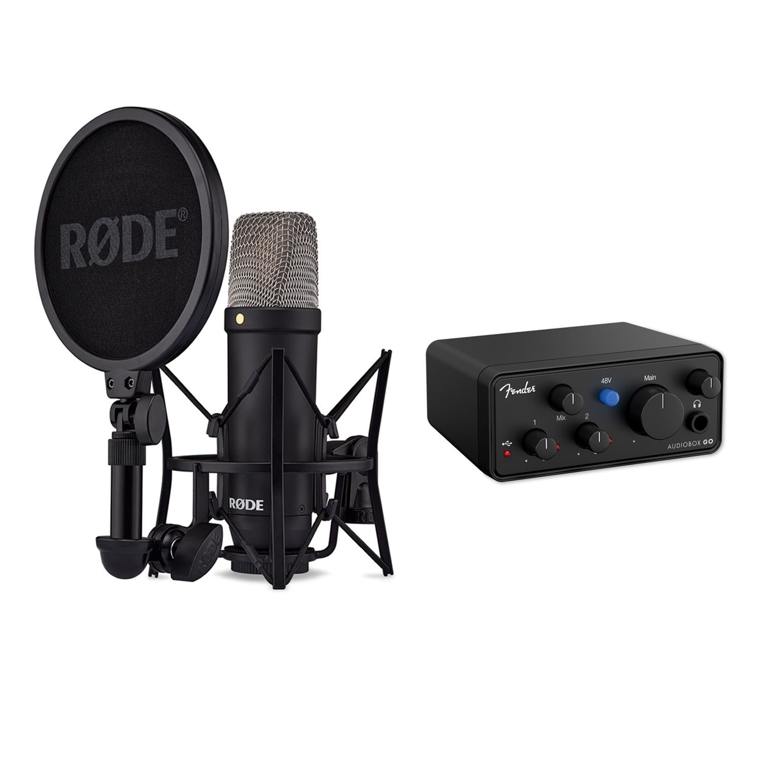 RØDE Mikrofon Rode Mikrofon NT1-Signature mit Audiobox GO Interface (Analog, 1-tlg), Vorteils-Set mit Audiobox GO Interface