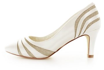 White Lady 882 ivory-champagner - Satin- Glitter Brautschuhe Pumps