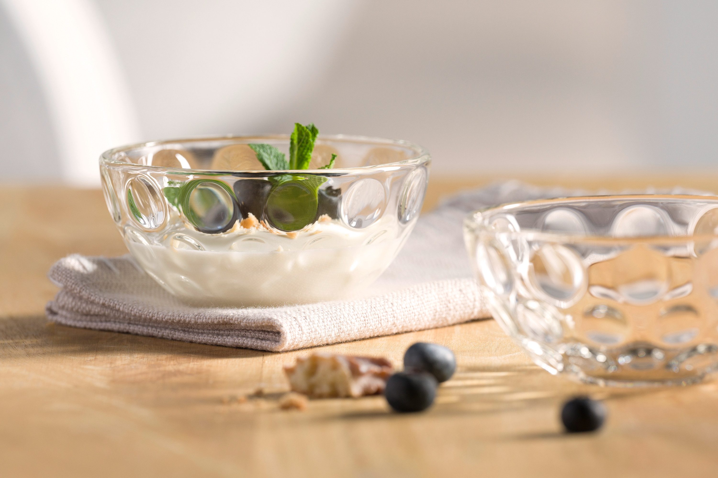 LEONARDO Schale CUCINA OPTIC, 4er-Set, Glas, (Set, 4-tlg), Spülmaschinengeeignet